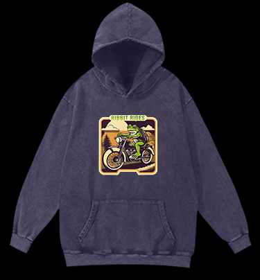 Frog's Moto Trip Vibe Vintage Washed 100% Cotton Hoodie