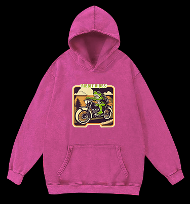 Frog's Moto Trip Vibe Vintage Washed 100% Cotton Hoodie