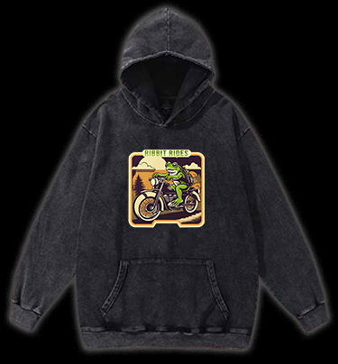 Frog's Moto Trip Vibe Vintage Washed 100% Cotton Hoodie