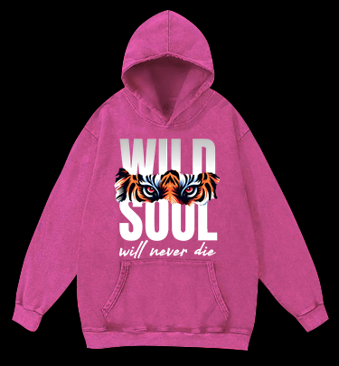 Wild Tiger Eyes Vintage Washed 100% Cotton Hoodie