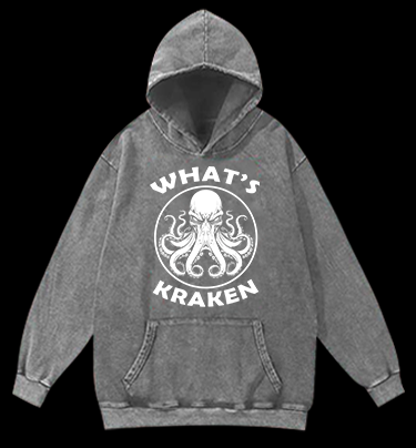 Octopus's Dark Gaze Vintage Washed 100% Cotton Hoodie