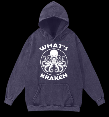 Octopus's Dark Gaze Vintage Washed 100% Cotton Hoodie