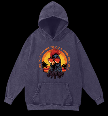 Rooster's Brokeback Vibe Vintage Washed 100% Cotton Hoodie