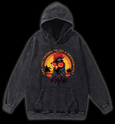 Rooster's Brokeback Vibe Vintage Washed 100% Cotton Hoodie