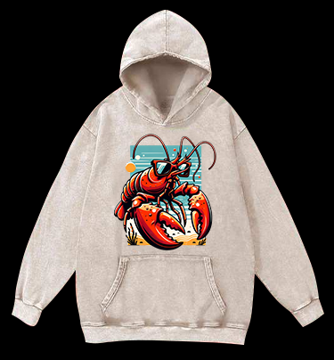 Lobster's Beach Swag Vintage Washed 100% Cotton Hoodie