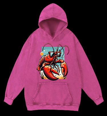 Lobster's Beach Swag Vintage Washed 100% Cotton Hoodie