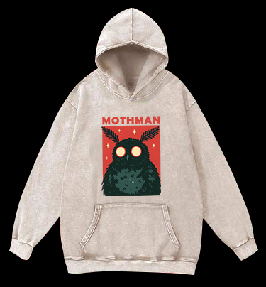 Mothman's Starry Eyes Vintage Washed 100% Cotton Hoodie