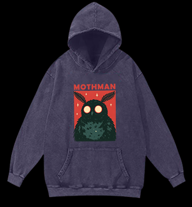 Mothman's Starry Eyes Vintage Washed 100% Cotton Hoodie