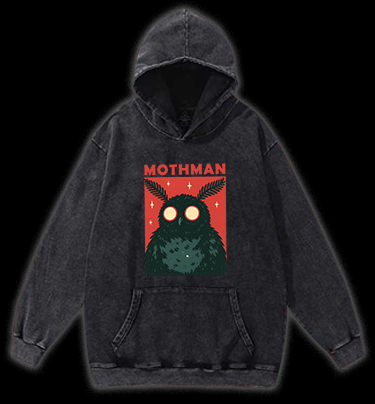 Mothman's Starry Eyes Vintage Washed 100% Cotton Hoodie