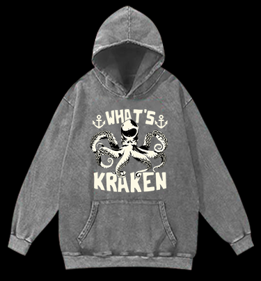 Octopus's Sea Vibe Vintage Washed 100% Cotton Hoodie
