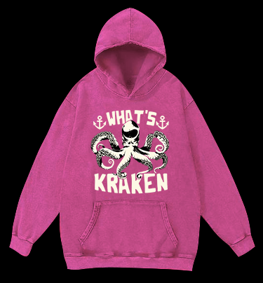 Octopus's Sea Vibe Vintage Washed 100% Cotton Hoodie