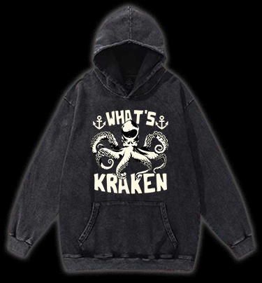 Octopus's Sea Vibe Vintage Washed 100% Cotton Hoodie