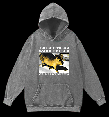 Cowboy Capybara Vintage Washed 100% Cotton Hoodie