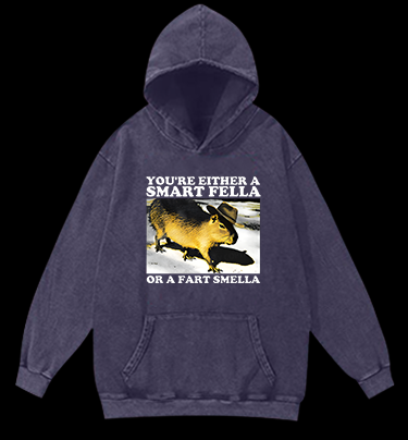 Cowboy Capybara Vintage Washed 100% Cotton Hoodie