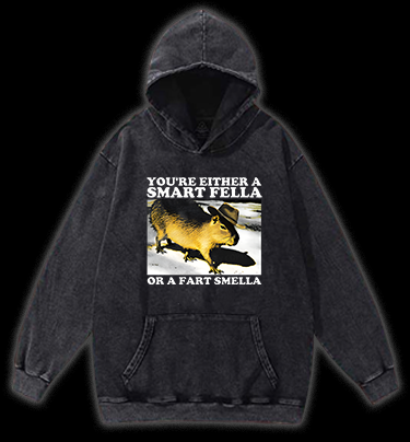 Cowboy Capybara Vintage Washed 100% Cotton Hoodie