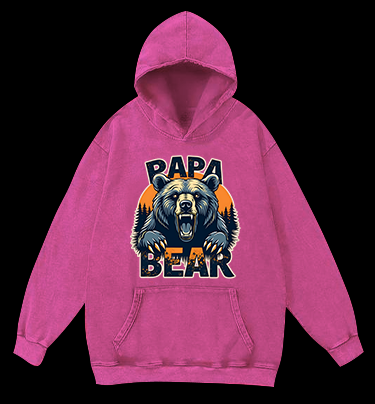 Wild Bear Papa Vintage Washed 100% Cotton Hoodie