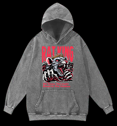 Mouse King's Reign Vintage Washed 100% Cotton Hoodie