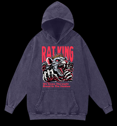 Mouse King's Reign Vintage Washed 100% Cotton Hoodie