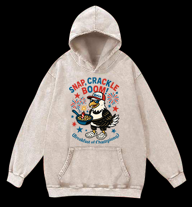 Eagle's Fun Breakfast Vintage Washed 100% Cotton Hoodie