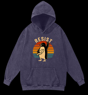 Penguin Uprising Vintage Washed 100% Cotton Hoodie