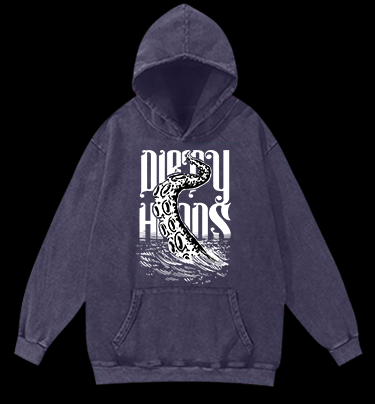 Octopus Tentacle Fun Vintage Washed 100% Cotton Hoodie
