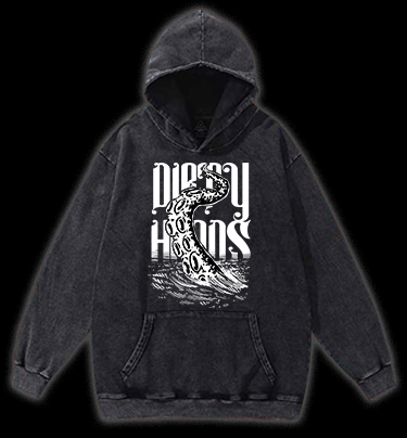 Octopus Tentacle Fun Vintage Washed 100% Cotton Hoodie