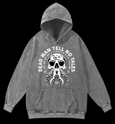 Skull - Octopus Mix Vintage Washed 100% Cotton Hoodie