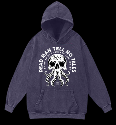 Skull - Octopus Mix Vintage Washed 100% Cotton Hoodie