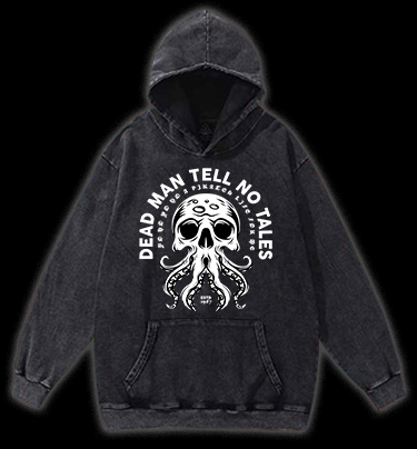 Skull - Octopus Mix Vintage Washed 100% Cotton Hoodie