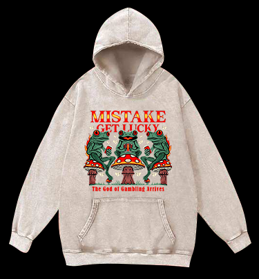 Lucky Frog Gamble Vintage Washed 100% Cotton Hoodie