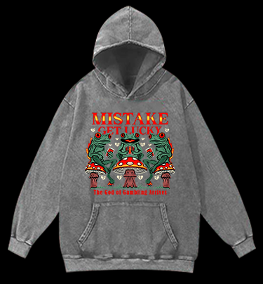 Lucky Frog Gamble Vintage Washed 100% Cotton Hoodie