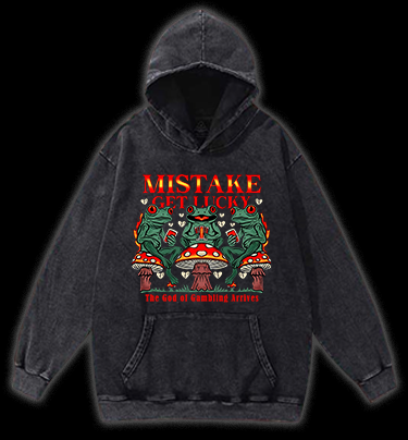 Lucky Frog Gamble Vintage Washed 100% Cotton Hoodie