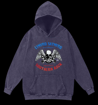 Rock Skull: Bird Flight Vintage Washed 100% Cotton Hoodie