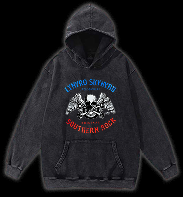 Rock Skull: Bird Flight Vintage Washed 100% Cotton Hoodie