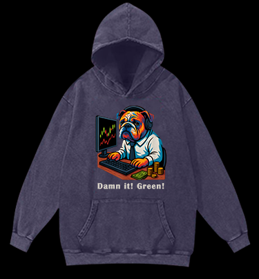 Angry Dog Trading Vintage Washed 100% Cotton Hoodie