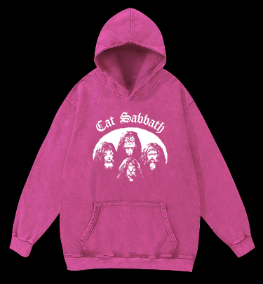 Cat Sabbath Vintage Washed 100% Cotton Hoodie