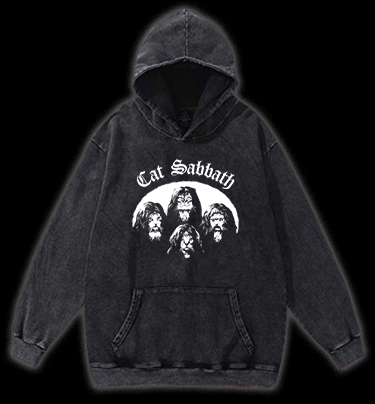 Cat Sabbath Vintage Washed 100% Cotton Hoodie