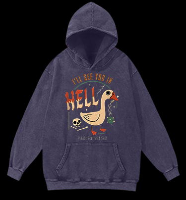 Hell - Bound Goose Vintage Washed 100% Cotton Hoodie
