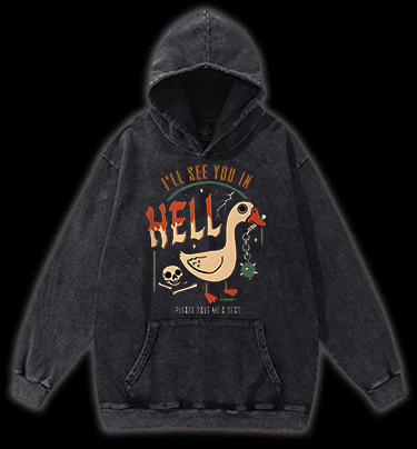 Hell - Bound Goose Vintage Washed 100% Cotton Hoodie