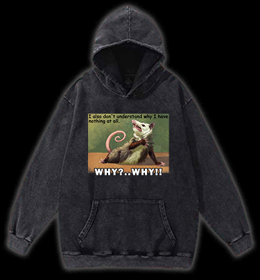 Confused Mouse Cry Vintage Washed 100% Cotton Hoodie