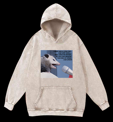 Small Mouse, Big Stress Vintage Washed 100% Cotton Hoodie