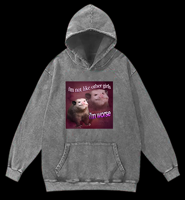 Worse Mouse Girls Vintage Washed 100% Cotton Hoodie