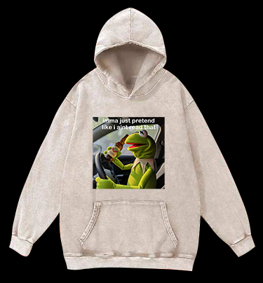 Kermit's Fake Ignorance Vintage Washed 100% Cotton Hoodie