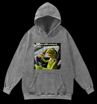 Kermit's Fake Ignorance Vintage Washed 100% Cotton Hoodie