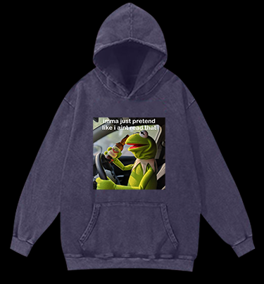 Kermit's Fake Ignorance Vintage Washed 100% Cotton Hoodie