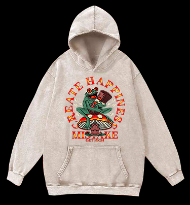 Frog's Happy Mistake Vintage Washed 100% Cotton Hoodie
