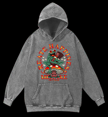 Frog's Happy Mistake Vintage Washed 100% Cotton Hoodie