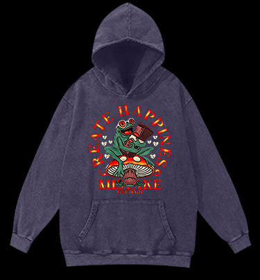 Frog's Happy Mistake Vintage Washed 100% Cotton Hoodie