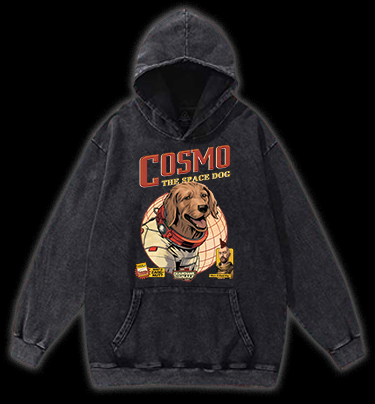 Cosmo: Space Pup Vintage Washed 100% Cotton Hoodie