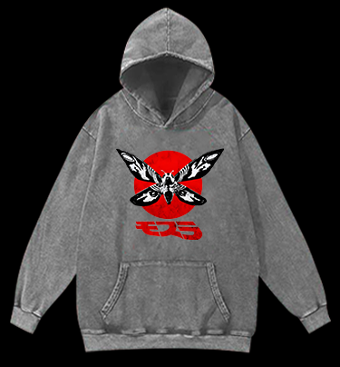 Mothra's Red Sun Vintage Washed 100% Cotton Hoodie